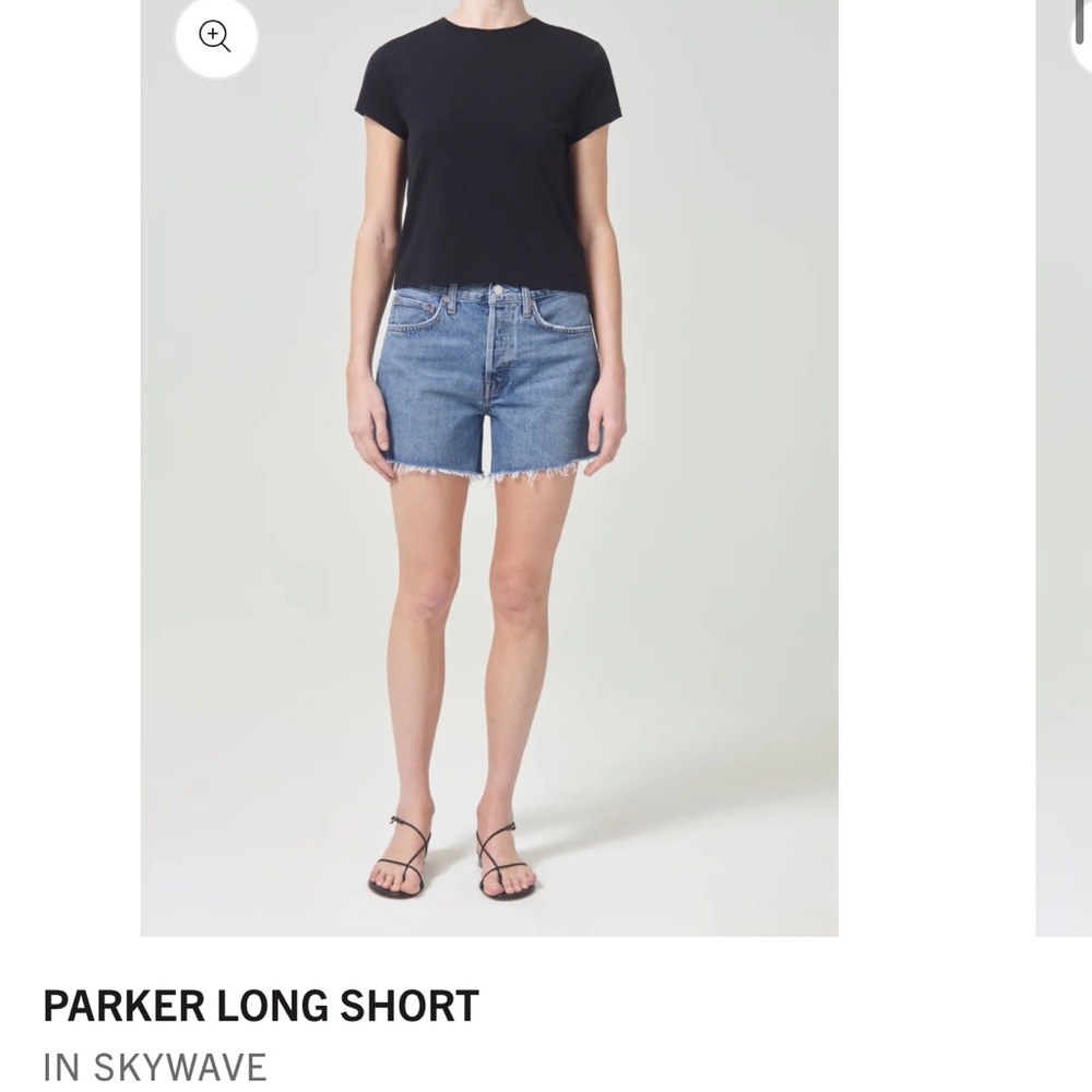 Agolde Parker Long Short in Skywave - Picture 7 of 10